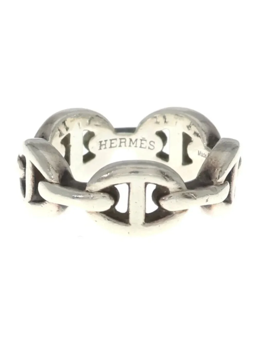 Hermes Chaine D'Ancre Enchainee PM Ring Silver